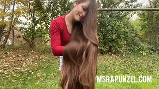 MsRapunzel  Brunette Rapunzel has the Silkiest Classic Length Hair [upl. by Oniram]