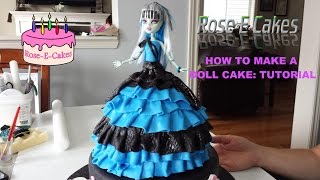 How to make a Monster High Doll Cake  Frozen Princess or Barbie Cake  Part 2 [upl. by Bremen853]