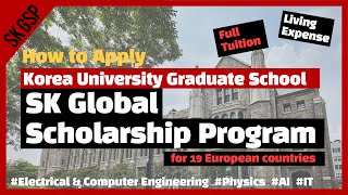 SK GSP How to apply SK Global Scholarship Program for 19 European countries [upl. by Anahsirk]