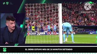 Courtois provocando a la afición del Atlético de Madrid [upl. by Nnahaid]