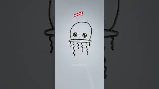 How to draw Jellyfish 🪼 easydrawing howtodraw drawingtutorial shortsvideo kidsdrawing [upl. by Iden]