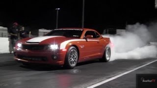 900 HP Twin Turbo LS7 Camaro  Redline Motorsports 14 PSI Boost Drag Pass Shake Down  Road Test® [upl. by Nosnehpets473]