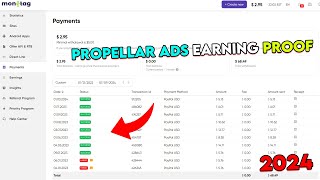 Propellar Ads Payment Proof 2024  Propellar ads earning proofs  AdSense Alternative Propellar ads [upl. by Itsuj826]