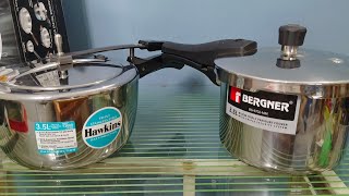 Hawkins Triply cooker vs bergner Triply cooker reviewcooker hawkinsbutterflyprestige skpr [upl. by Rafael]