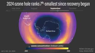 Daily maps of the ozone layer over Antarctica showing the 2024 ozone hole landscape [upl. by Nosreg]