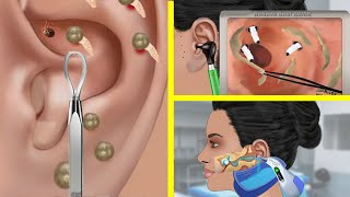 💟 ASMR ☮️ Ear Pimple BLACKHEAD Removal Treatment Cleaning Animation [upl. by Portia840]