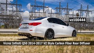 Vicrez Infiniti Q50 20142017 VZ Carbon Fiber Rear Diffuser vz100444 [upl. by Norita]