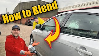 Blending basecoat paint and lacquer clear coat without a spray booth car painting  how to DIY [upl. by Nagram194]