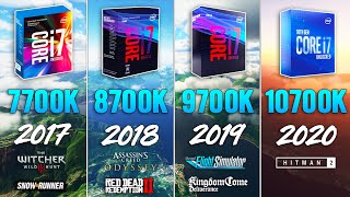 i7 7700K vs i7 8700K vs i7 9700K vs i7 10700K Test in 7 Games [upl. by Crelin172]