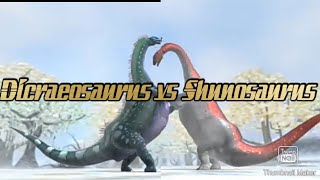 Dicraeosaurus vs Shunosaurus with health bars  Sneak peek of Edmontonia vs Acrocanthosaurus [upl. by Acissej]