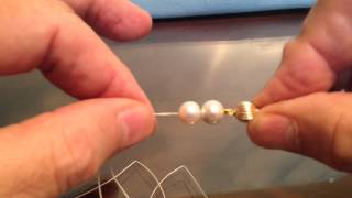 How to Hand tie a Pearl necklace no tools Japanese Method [upl. by Ariamat]