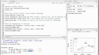 Lab 3 video 2 Levenes Test for homogeneity of variances [upl. by Kassity]