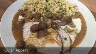 022 Putenrollbraten mit Rahmchampignons und Spätzle 🇩🇪 [upl. by Keheley]