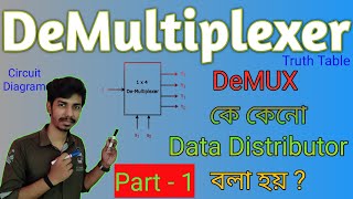 DeMultiplexer Bangla Tutorial  1×4 DeMUX  Modern Computer Application  Computer Science  ICT [upl. by Nahtonoj]