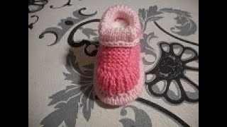 tuto tricot chaussure 03 mois [upl. by Ilenna]