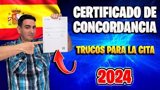 ✅ Como Obtener el CERTIFICADO DE CONCORDANCIA 😱 Trucos para sacar CITA 📝 CAMBIO de NIE a DNI 2024 [upl. by Ailehs]