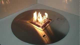 Round ethanol burner AFIRE how to create a remote controlled ventless fireplace [upl. by Odraccir]