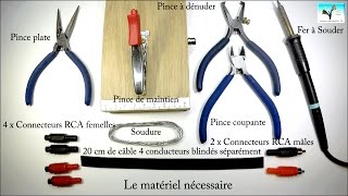 Comment fabriquermonter un Adaptateur Doubleur de sortie Audio Stéréo avec Connecteurs RCA [upl. by Garbers222]