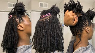 how i maintain and interlock my microlocs  diy microlocs maintenance LENGTH CHECK [upl. by Ocire438]