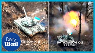 Revenge Ukraine tank runs over Russian trenches after terrifying pointblank battle [upl. by Vincenta]