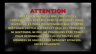 Comment entrer dans le Recovery Mode de la Nintendo Switch Mode Maintenance [upl. by Sivartal]