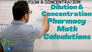 Dilution and Concentration Q1xC1  Q2xC2 For Pharmacy Technicians amp StudentsPTCB amp Naplex Exams [upl. by Nollek]