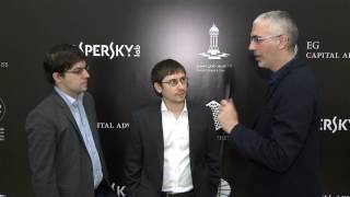 Day 7 Interview with Maxime Vachier Lagrave and Dmitry Jakovenko [upl. by Llerroj286]