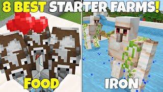 8 BEST Early Game Starter Farms You WILL NEED Minecraft Bedrock Edition [upl. by Riella]