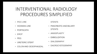 INTERVENTIONAL RADIOLOGY PROCEDURES SIMPLIFIED [upl. by Lamprey]