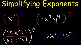 Simplifying Exponents With Fractions Variables Negative Exponents Multiplication amp Division Math [upl. by Eidaj113]