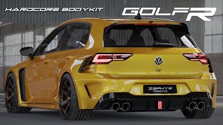 VW Golf R 2023 HARDCORE Bodykit Concept by Zephyr Designz  4K [upl. by Ahcire]