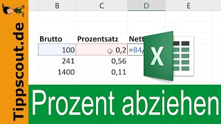 Prozentsatz abziehen in Excel [upl. by Artim]