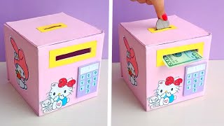 Kawaii Money Bank  Cute Money Bank From Cardboard  how to make money saving box paper money bank [upl. by Flossy524]