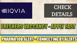 Freshers Lab Cent Project Coord Openings At IQVIA  IQVIA Walkin Drive  IQVIA Freshers Jobs [upl. by Ethelinda]