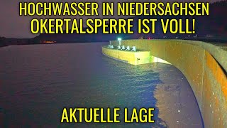 HOCHWASSER IN NIEDERSACHSEN  OKERTALSPERRE IST VOLL  AKTUELL [upl. by Nitsugua]