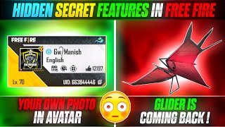 Your Own Profile Photo On Free Fire😱🔥 Glider Back  Hidden Secret Features In Free Fire [upl. by Devinne]