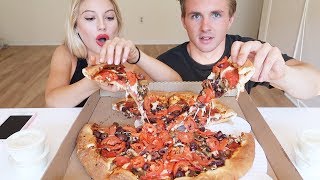 EXTRA CHEESY PIZZA MUKBANG eating show [upl. by Nylegna276]