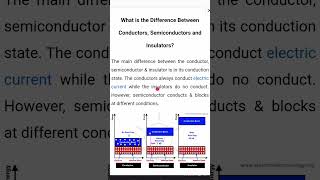 difference between conductors  insulators and semiconductors [upl. by Lexis106]