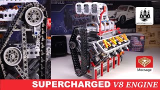 This gadget will teach your children how a V8 engine works MOC bricks kit with electric engines [upl. by Gillian]