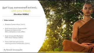 Anapanasathi Bhawanwa with Introduction in Sinhala 30 Min Bhawana duration [upl. by Anotal]