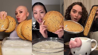 PAPA JOHN’S HUGE COOKIE 🍪 AND MILK 🥛 MUKBANG ASMR  TIKTOK FOOD COMPILATION  LUNA ASMR [upl. by Anya]