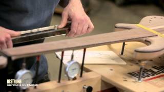 How to Build a Bass Guitar  Step 13  Leveling the Fretboard [upl. by Grath291]