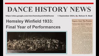 Hemsley Winfield 1933 Final Year of Performances [upl. by Yrod]