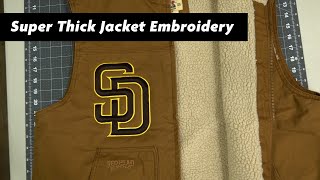 Super Thick Jacket Embroidery Applique Work Flow [upl. by Nayllij]