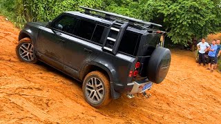 Land Rover Defender 50L V8 vs GWM Tank 500 30L V6 and Volkswagen Touareg 36L V6 Offroad driving [upl. by Jerad]