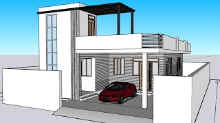 Simple House Design in Sketchup Tutorial  For Sketchup Beginners [upl. by Tipton]