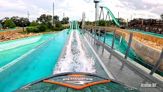 Worlds First Launched Log Flume Coaster  Catapult Falls Ride at SeaWorld San Antonio 2024 [upl. by Ettezus]