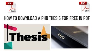 How to Download PhD Thesis in PDF for Free [upl. by Ronym]