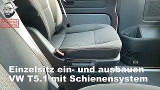 VW T5 Sitz ausbauen  einbauen  Schienensystem im T5 Fahrgastraum [upl. by Chere]