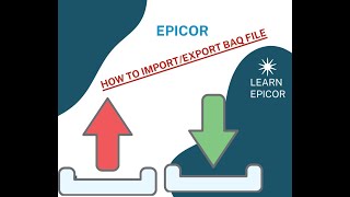 BAQ Import amp Export in EPICOR [upl. by Tanney]